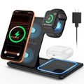18W Fast Wireless Charger, Iphone Charging Station Compatible for Iphone 17/16/15/14/13/12/11/Pro Max/Plus, 3 in 1 Wireless Charger Stand for Iwatch SE 11/10/9/8/7/6/5/4, Airpods Pro 2/3/4